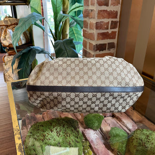 GUCCI Scarlett Beige Ebony GG Canvas Interlocking G Tote