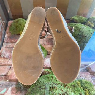 VALENTINO Metallic Double Rockstud Espadrilles Wedges SZ 38 (US 8)