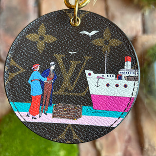 LOUIS VUITTON Transatlantic Cruises Print Illustre Evasion Key Holder
