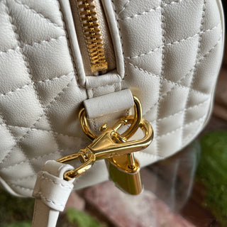 DIOR Groove 20 Dusty Ivory Calfskin Macrocannage Satchel Bag