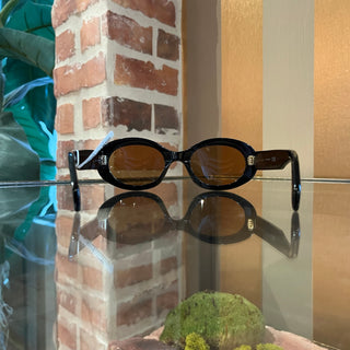 CELINE CL40194U Triomphe Black Acetate Oval Sunglasses