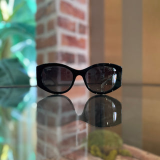 CHANEL 5524 Oversized Black Beige Acetate Sunglasses