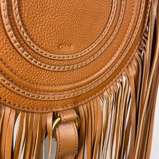 CHLOE Tan Leather Fringe Marcie Crossbody