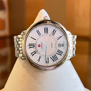 MICHELE Serein Silver Round Face Stainless Steel Watch