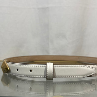 JIMMY CHOO Diamond- Clasp Gold Leather Belt SZ 90