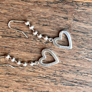 GUCCI Sterling Silver Heart Toggle Boule Earrings