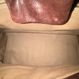 CHANEL Brown Diamond Stitch Accordion Flap Bag