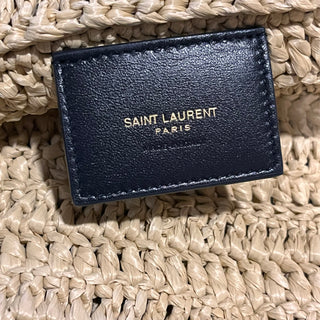 SAINT LAURENT Rive Gauche Raffia Tote Bag
