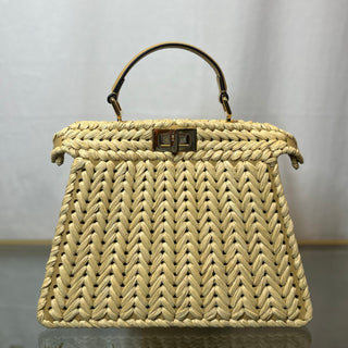 FENDI  Peekaboo IseeU Raffia Small