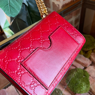 GUCCI Padlock Medium Red Guccissima Leather Shoulder Bag