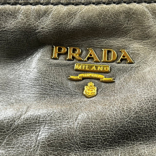 PRADA Fumo Vitello Shine Hobo Bag TS3738