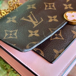 LOUIS VUITTON Flore Monogram Canvas Wallet On Chain Crossbody Bag