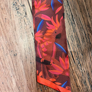CARTIER Red Silk Twilly Scarf