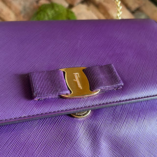 SALVATORE FERRAGAMO Vara Large Barolo Embossed Calfskin Leather Shoulder Bag