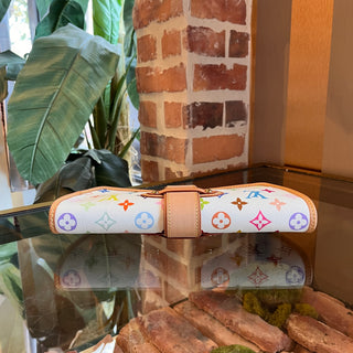 LOUIS VUITTON Shirley Pochette White Multicolor Monogram Canvas Clutch