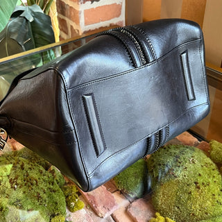 GIVENCHY Antigona Medium Black Leather Zippered Tote Bag