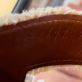 HERMES Beige Linen Canvas Oran Sandals SZ 39.5 (US 9.5)