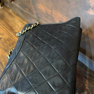 CHANEL Flap Black Quilted Lambskin Vintage Shoulder Bag