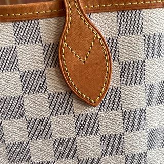 LOUIS VUITTON Neverfull MM Damier Azur Canvas Tote Bag