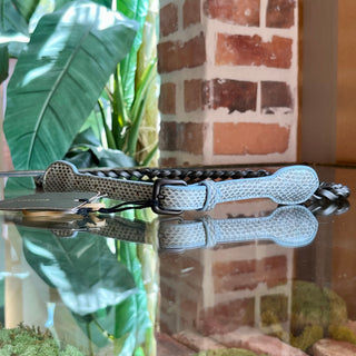 BOTTEGA VENETA Blue Python Belt Size L