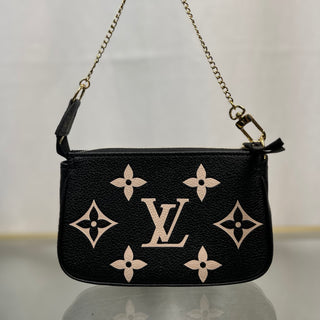 LOUIS VUITTON Pochette Accessories Black Empriente Leather Giant Monogram Handbag