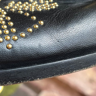 CHLOÉ Studded Gold/Black Leather Booties SZ 38.5 (US 8.5)