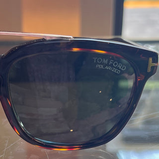 TOM FORD Holt TF576 52R Tortoise Shell Acetate Round Sunglasses