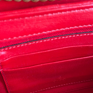 GUCCI GG Marmont Mini Red Matelassé Double G Studs Torchon Shoulder Bag