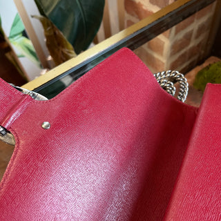 GUCCI Dionysus Medium Red Calfskin Blooms Print Shoulder Bag