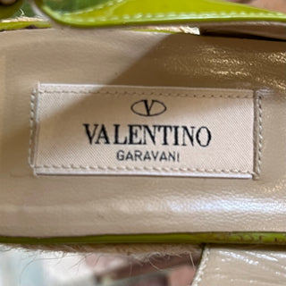 VALENTINO Green Bow Patent Leather Espadrilles SZ 36 (US 6)