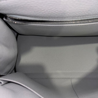 HERMES Kelly 28 Bleu Lin Clemence Retourne Top Handle Bag