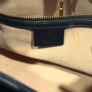 GUCCI 1961 Medium Black Smooth Calfskin Leather Tote Bag