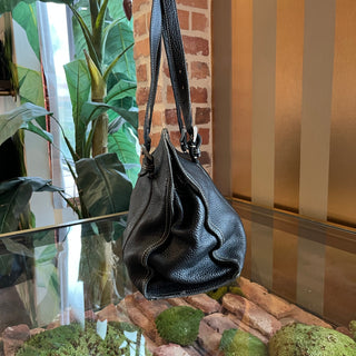 PRADA Vintage Vitello Daino Black Leather Shoulder Bag