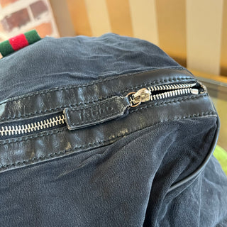 GUCCI Black Suede Duffle Bag