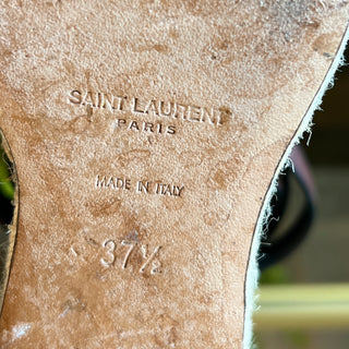 SAINT LAURENT Cassandra Wedge Espadrilles  SZ 37 1/2