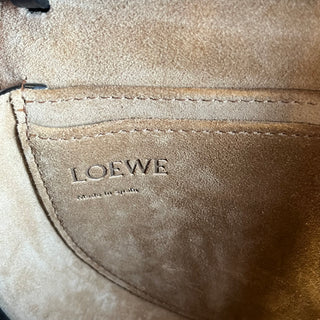 LOEWE Mini Gate Dual Black & Warm Desert Calfskin Jacquard Crossbody Bag