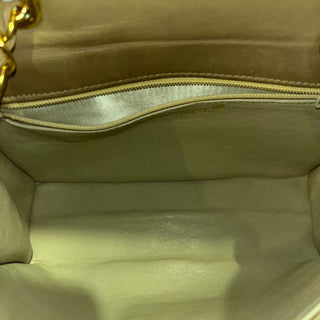 CHANEL Vintage Beige Quilted Lambskin Tassel Bag