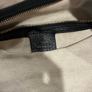 GUCCI Medium Soho Chain Black Pebbled Calfskin Leather Shoulder Bag