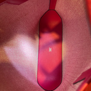 HERMES Ambre PM Framboise Toile H Veau Swift Tote