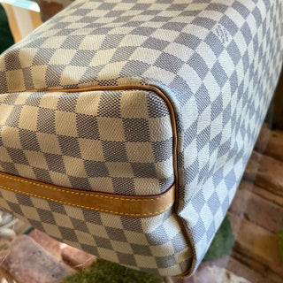 LOUIS VUITTON Speedy Bandouliere 35 Damier Azur Canvas Satchel