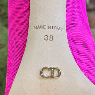 DIOR Hot Pink Canvas Peep Toe Heels SZ 38 (US 8)
