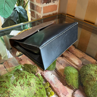 LOEWE Velazquez Black Handbag with Gold Top Handle