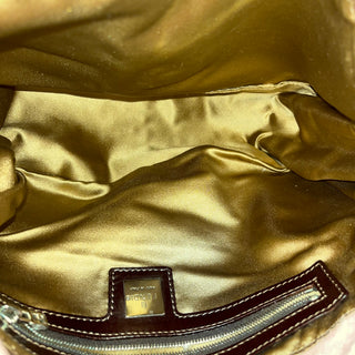 FENDI Mama Pink Brown Cow Print Pony Hair Shoulder Bag