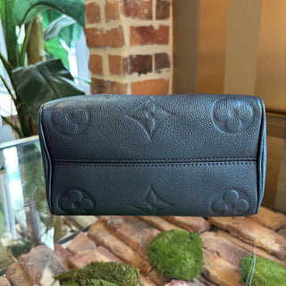 LOUIS VUITTON Blue Metallic Monogram Speedy Bandouliere 20