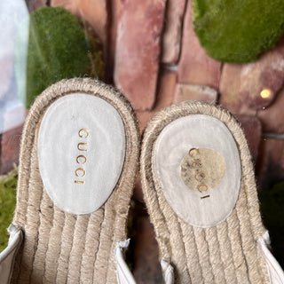 GUCCI 38.5(8.5US) Great White Nappa Leather Slip On Espadrilles