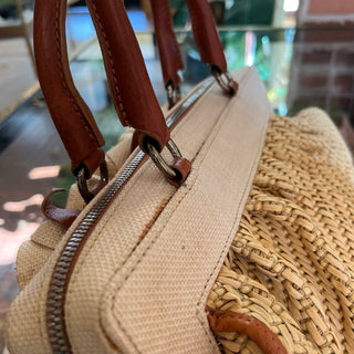 VALENTINO Rose Raffia Tote Bag