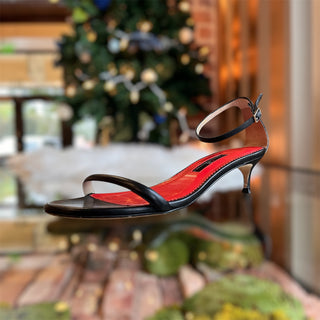 CAROLINA HERRERA Black Ankle Strap Sandals SZ38(8US)
