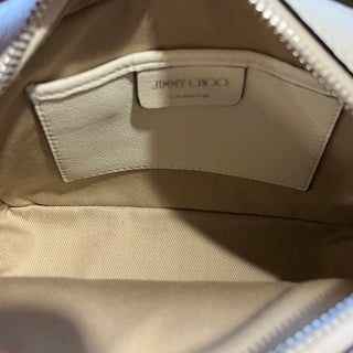 JIMMY CHOO Small Bauti White Embossed Logo Crossbody
