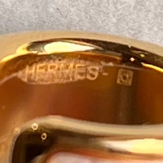 HERMES Olympe White Epsom Leather Ear Cuff