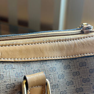 GUCCI Beige Tan Micro GG Monogram Canvas Vintage Satchel Bag